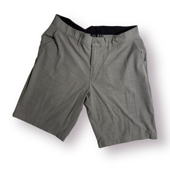 Burnside Men's 36” Waist Shorts Hybrid Stretch Cotton Walking Charcoal‎ - Picture 1 of 3